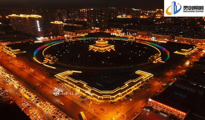 【案例?北魏明堂公園】山西大同北魏明堂公園夜景亮化成功亮燈