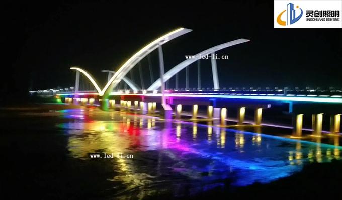 【案例?黑河大橋】甘肅省張掖市高臺縣黑河大橋夜景亮化成功亮燈